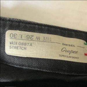 Diesel skinny jeans straight legged